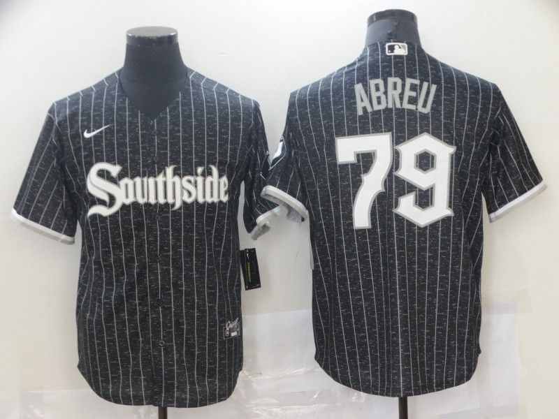 Men Chicago White Sox #79 Abreu Black City Edition Nike Game 2021 MLB Jersey->chicago white sox->MLB Jersey